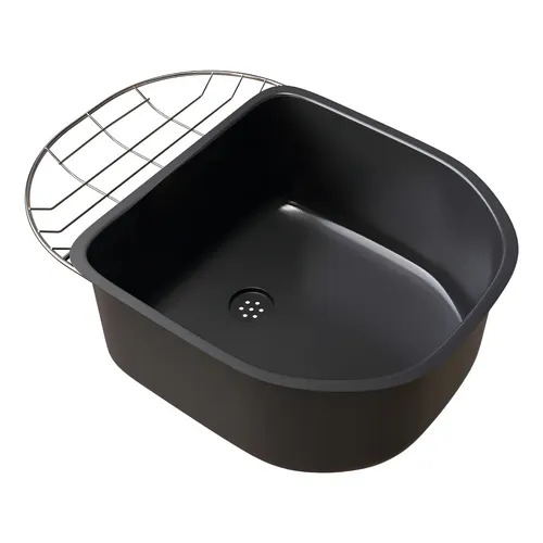 JOHNSON - PILETA ACCESORIA NEGRA PARA LUXOR 44X31X17