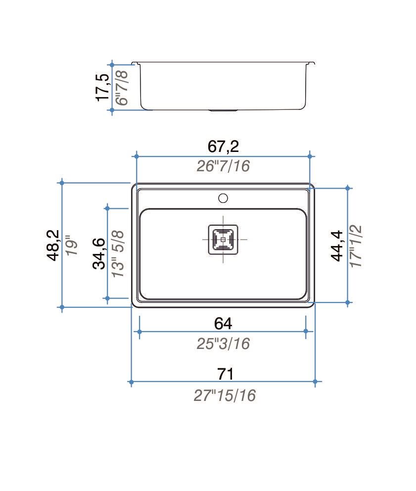 JOHNSON - PILETA MAX Q71A 71X48.2X17.5 - Imagen 2