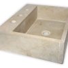 H&O - BACHA TRAVERTINO MARMOL RECT. CON ESCALON 44X34X14
