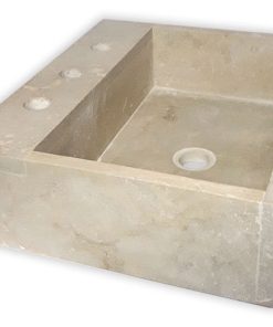 H&O - BACHA TRAVERTINO MARMOL RECT. CON ESCALON 44X34X14