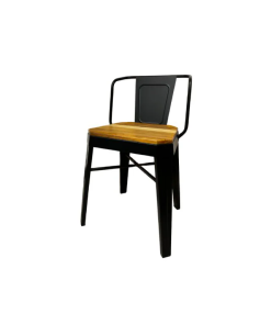TROMEN - RUNKO - SILLA NEGRA C/ MADERA 50X50X80