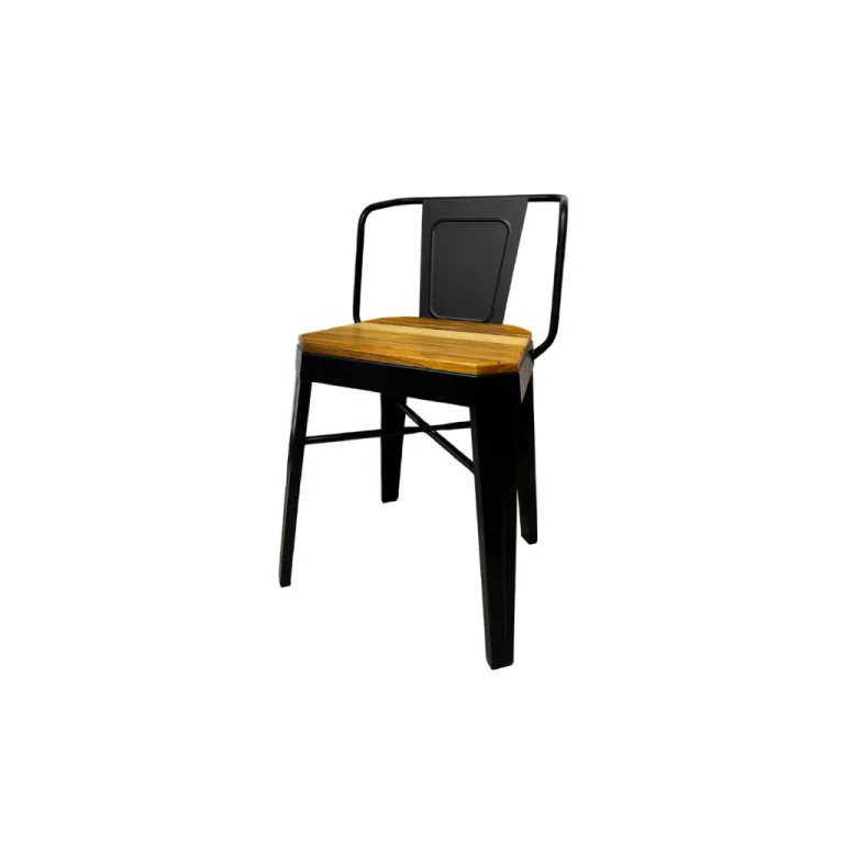 TROMEN - RUNKO - SILLA NEGRA C/ MADERA 50X50X80