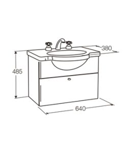 Alternative view of FERRUM - VENECIA - MUEBLE DE COLGAR PARA LAVATORIO 64CM BCO