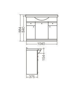 Alternative view of FERRUM - LIMOGES - MUEBLE 100CM BLANCO LAQUEADO