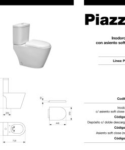 Alternative view of PIAZZA - POSITANO - INODORO LARGO CON ASIENTO 720X380X790