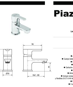 Alternative view of PIAZZA - EMBLEM - MONOCOMANDO LAVATORIO 10000