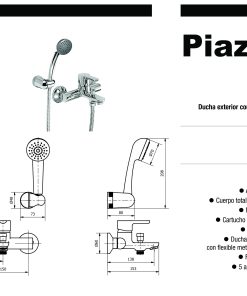 Alternative view of PIAZZA - EMBLEM - DUCHA EXTERIOR CON TRANSFERENCIA 10008