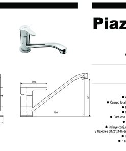 Alternative view of PIAZZA - EMBLEM - MONOCOMANDO DE COCINA MESADA 10012