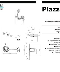 Alternative view of PIAZZA - FLEXIBLE DUCHADOR MANUAL 1,5 MTS
