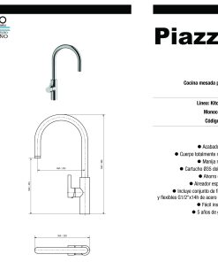 Alternative view of PIAZZA - KITCHEN PRO - MONOCOMANDO COCINA MESADA 10314