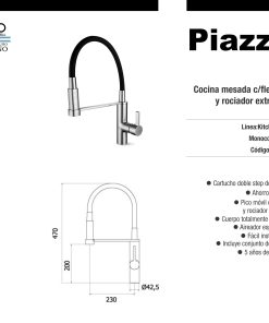 Alternative view of PIAZZA - KITCHEN PRO - MONOCOMANDO COCINA MESADA 10317