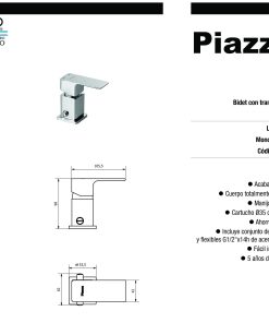 Alternative view of PIAZZA - ARQ - MONOCOMANDO BIDET CON TRANSFERENCIA