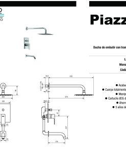 Alternative view of PIAZZA - ARQ - DUCHA DE EMBUTIR CON TRANSFERENCIA