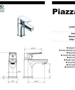 Alternative view of PIAZZA - OGGI - MONOCOMANDO LAVATORIO MESADA 10500