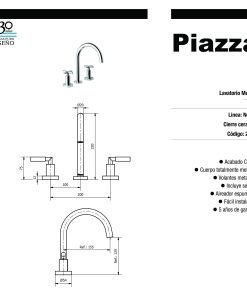 Alternative view of PIAZZA - NOVARA - GRIFERIA LAVATORIO 21001