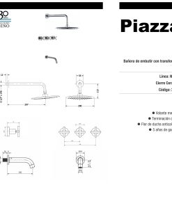 Alternative view of PIAZZA - NOVARA - DUCHA DE EMBUTIR CON TRANSFERENCIA