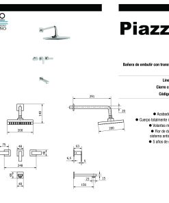 Alternative view of PIAZZA - LEVEL - DUCHA DE EMBUTIR CON TRANSFERENCIA 21206