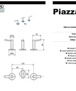 Alternative view of PIAZZA - MIND - GRIFERIA BIDET CON TRANSFERENCIA 21404