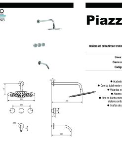 Alternative view of PIAZZA - LOUNGE - DUCHA EMBUTIR CON TRANSFERENCIA 22606