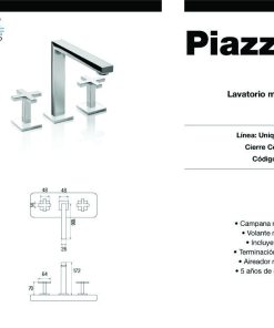 Alternative view of PIAZZA - UNIQUE CRUZ - GRIFERIA LAVATORIO 22801