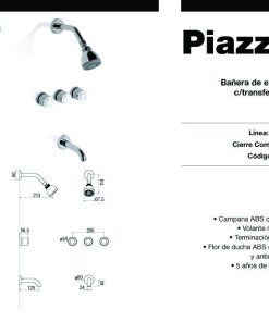 Alternative view of PIAZZA - OPTIMA - DUCHA DE EMBUTIR CON TRANSFERENCIA