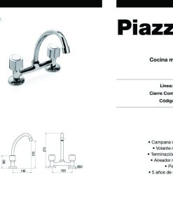 Alternative view of PIAZZA - OPTIMA - GRIFERIA COCINA MESADA 31210