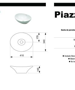 Alternative view of PIAZZA - BACHA DE APOYAR A082 41X34X14.5