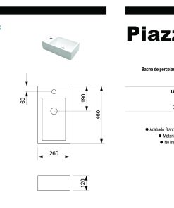 Alternative view of PIAZZA - BACHA DE APOYAR A146 46X26X12