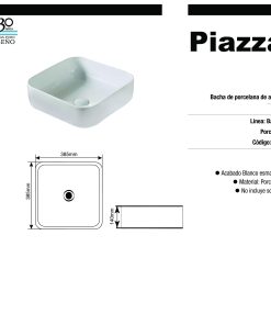 Alternative view of PIAZZA - BACHA DE APOYAR A423 385X385X140