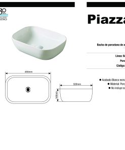 Alternative view of PIAZZA - BACHA DE APOYAR A426 455X320X140