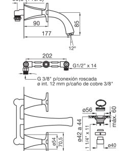 Alternative view of FV - ALESIA - JUEGO PARA LAVATORIO DE PARED 203/49
