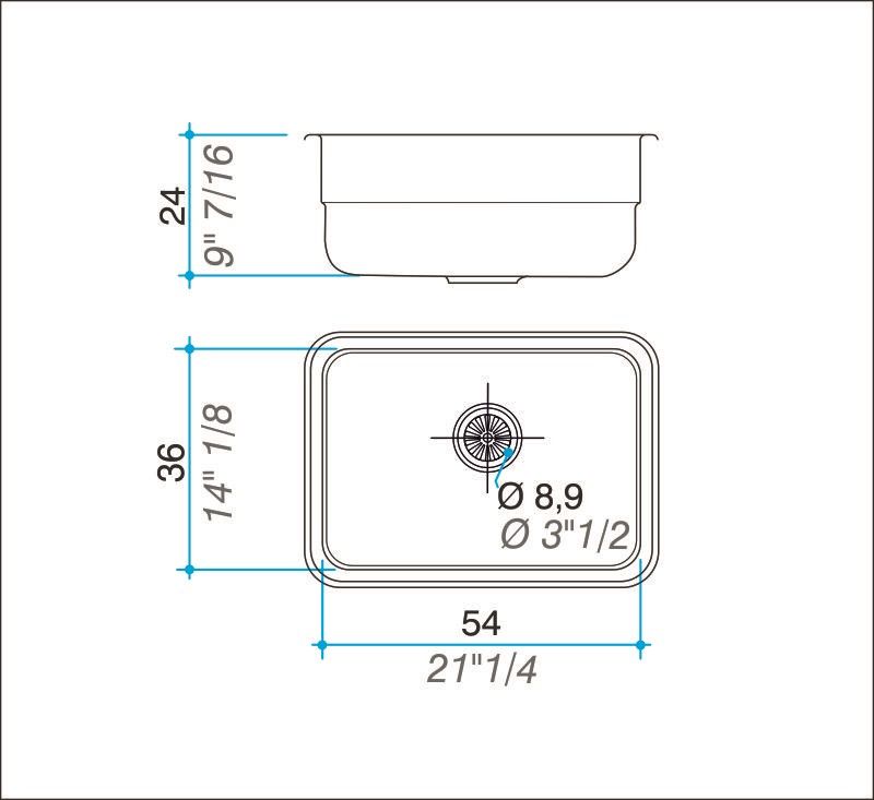 JOHNSON - PILETA E54 54X36X24 - Imagen 2