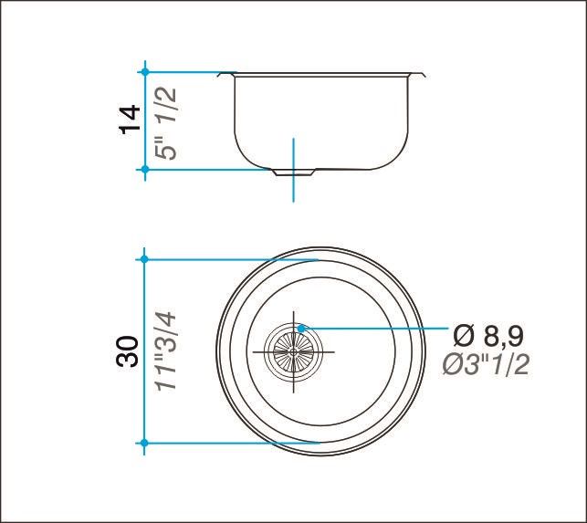 JOHNSON - PILETA ON30A 30X14 - Imagen 2